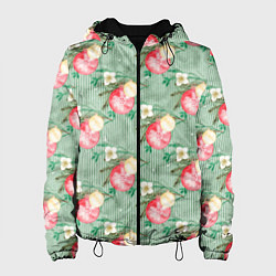 Куртка с капюшоном женская Елочные игрушки шары, цвет: 3D-черный