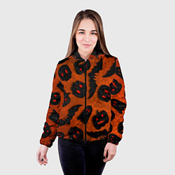 Куртка с капюшоном женская Halloween print, цвет: 3D-черный — фото 2