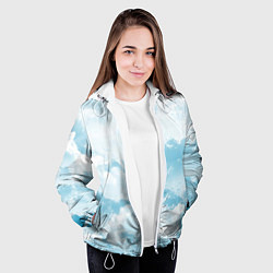 Куртка с капюшоном женская Плотные облака, цвет: 3D-белый — фото 2