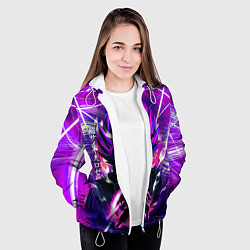 Куртка с капюшоном женская Гоку Блек Anime Dragon Ball Super Saiyan, цвет: 3D-белый — фото 2