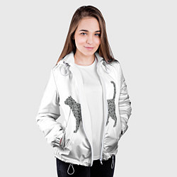 Куртка с капюшоном женская QR - кот, цвет: 3D-белый — фото 2