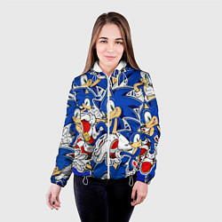 Куртка с капюшоном женская SONIC ПАТТЕРН СОНИК, цвет: 3D-белый — фото 2