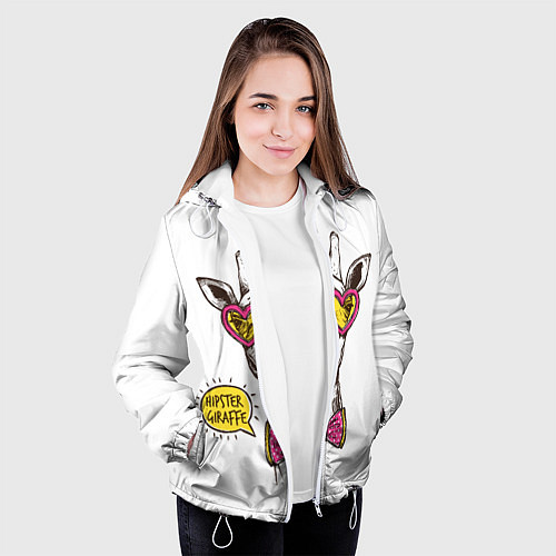 Женская куртка Жираф хипстер 2022 / 3D-Белый – фото 3