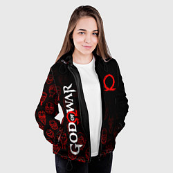 Куртка с капюшоном женская GOD OF WAR HEROES ГЕРОИ, цвет: 3D-черный — фото 2