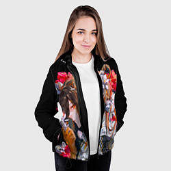 Куртка с капюшоном женская Чжун Ли в цветах Genshin impact, цвет: 3D-черный — фото 2