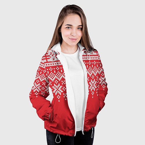 Женская куртка Knitted Pattern / 3D-Белый – фото 3