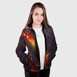 Куртка с капюшоном женская ТРЕХМЕРНЫЕ ИСКРЫ 3D ПЛИТЫ 3D ИСКРЫ, цвет: 3D-черный — фото 2