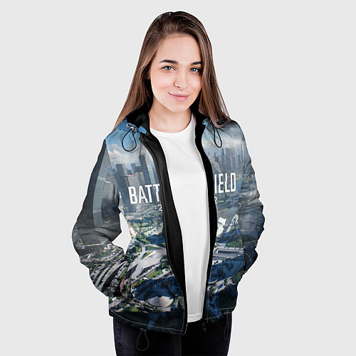 Женская куртка Battlefield 2042 - КАЛЕЙДОСКОП / 3D-Черный – фото 3