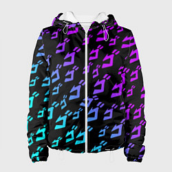 Куртка с капюшоном женская JOJOS BIZARRE ADVENTURE NEON PATTERN НЕОН УЗОР, цвет: 3D-белый