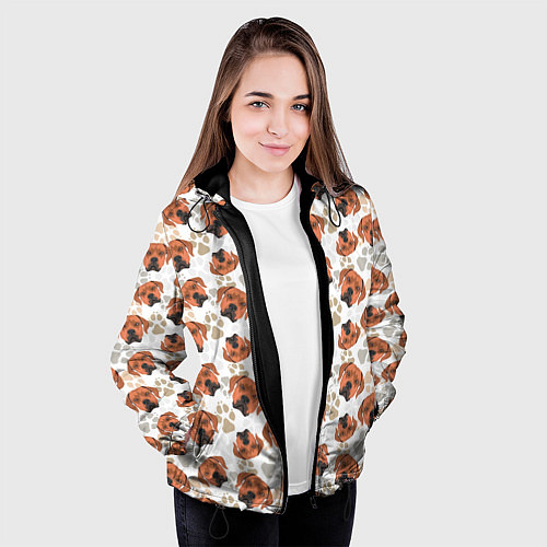 Женская куртка Собака Родезийский Риджбек / 3D-Черный – фото 3