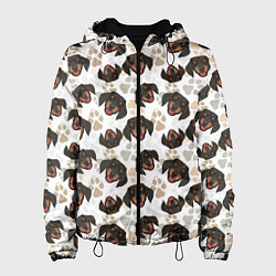 Куртка с капюшоном женская Такса Dachshund Dog, цвет: 3D-черный