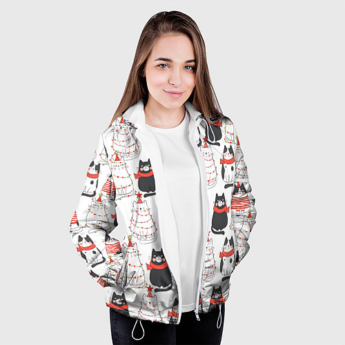 Женская куртка НОВОГОДНИЕ КОТИКИ 2022 / 3D-Белый – фото 3