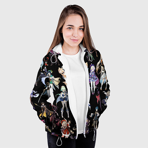 Женская куртка GENSHIN IMPACT ПЕРСОНАЖИ ИГРЫ HEROES / 3D-Белый – фото 3