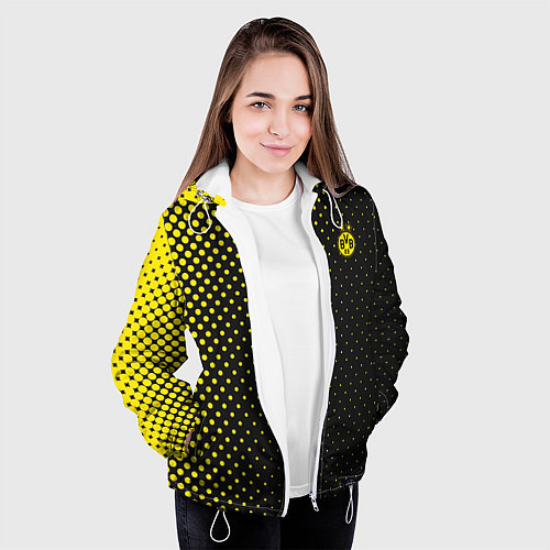 Женская куртка Borussia gradient theme / 3D-Белый – фото 3