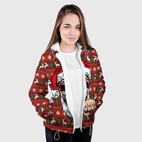 Женская куртка Bad Santa Плохой Санта / 3D-Белый – фото 3