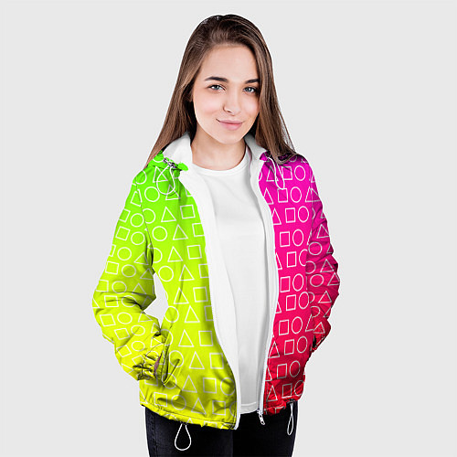 Женская куртка Игра в кальмара розовыйжелтый / 3D-Белый – фото 3