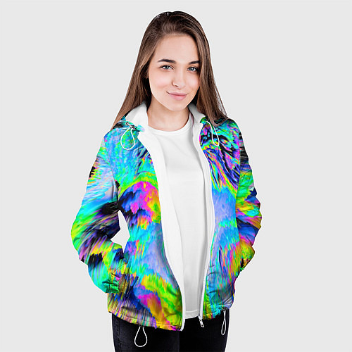 Женская куртка ААА яркий узор / 3D-Белый – фото 3