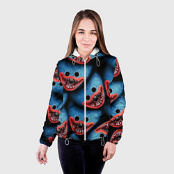 Куртка с капюшоном женская POPPY PLAYTIME ХАГИ ВАГИ ЛИЦО МОНСТРА, цвет: 3D-белый — фото 2