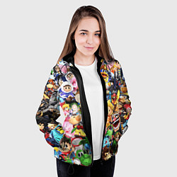 Куртка с капюшоном женская SUPER SMASH BROS ГЕРОИ ИГРЫ, цвет: 3D-черный — фото 2