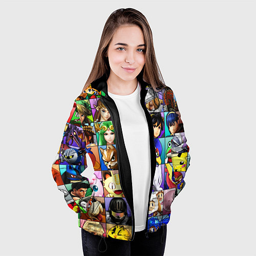Женская куртка SUPER SMASH ALL HEROES СУПЕР СМАШ БРОС / 3D-Черный – фото 3