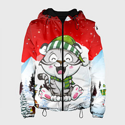 Куртка с капюшоном женская Милый тигренок Новый 2022 год, цвет: 3D-черный