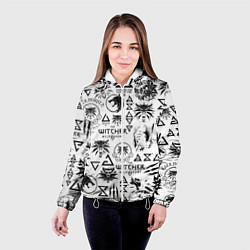 Куртка с капюшоном женская THE WITCHER LOGOBOMBING ЧЁРНО БЕЛЫЙ ВЕДЬМАК ПАТТЕР, цвет: 3D-белый — фото 2