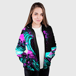 Куртка с капюшоном женская НЕОНОВАЯ ЯПОНИЯ, ВОЛНА, ФУДЗИЯМА NEON JAPAN, цвет: 3D-черный — фото 2