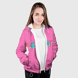 Куртка с капюшоном женская Mr Beast Donut Pink edition, цвет: 3D-белый — фото 2