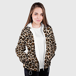 Куртка с капюшоном женская Леопардовые Пятна, цвет: 3D-белый — фото 2