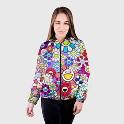 Куртка с капюшоном женская Цветы Takashi Murakami, цвет: 3D-черный — фото 2