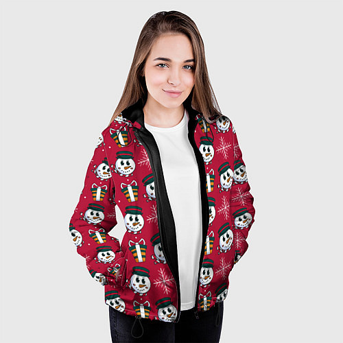 Женская куртка СНЕГOВИК В ЦИЛИНДРЕ / 3D-Черный – фото 3