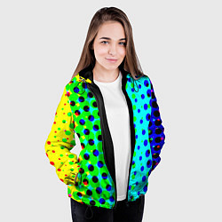 Куртка с капюшоном женская Цветная кислота, цвет: 3D-черный — фото 2