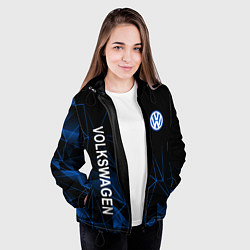 Куртка с капюшоном женская Volkswagen, Фольцваген Геометрия, цвет: 3D-черный — фото 2