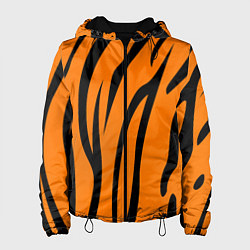 Куртка с капюшоном женская Текстура тиграtiger, цвет: 3D-черный