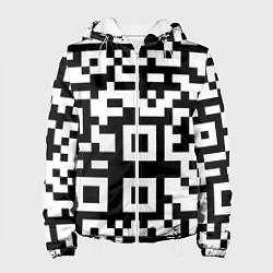 Куртка с капюшоном женская Qr codeкуаркод, цвет: 3D-белый