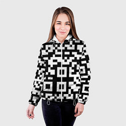 Куртка с капюшоном женская Qr codeкуаркод, цвет: 3D-белый — фото 2
