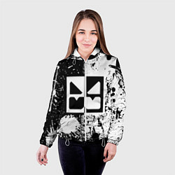 Куртка с капюшоном женская GEOMETRY DASH BLACK & WHITE SMILE, цвет: 3D-белый — фото 2