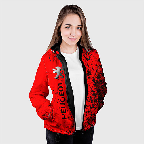 Женская куртка ПЕЖО Краска По вертикали / 3D-Черный – фото 3