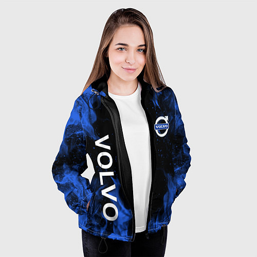 Женская куртка VOLVO, ВОЛЬВО СИНИЙ ОГОНЬ / 3D-Черный – фото 3