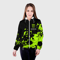 Куртка с капюшоном женская Monster Energy green, цвет: 3D-белый — фото 2