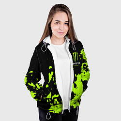 Куртка с капюшоном женская Monster Energy green, цвет: 3D-белый — фото 2
