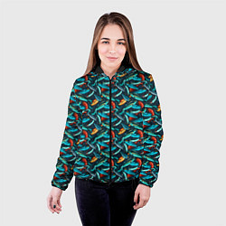Куртка с капюшоном женская Рыболовные Воблеры, цвет: 3D-черный — фото 2