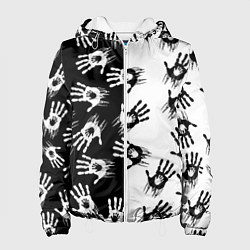 Куртка с капюшоном женская Death Stranding паттерн логотипов, цвет: 3D-белый