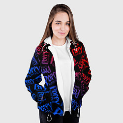 Куртка с капюшоном женская POPPY PLAYTIME LOGO NEON, ХАГИ ВАГИ, цвет: 3D-белый — фото 2