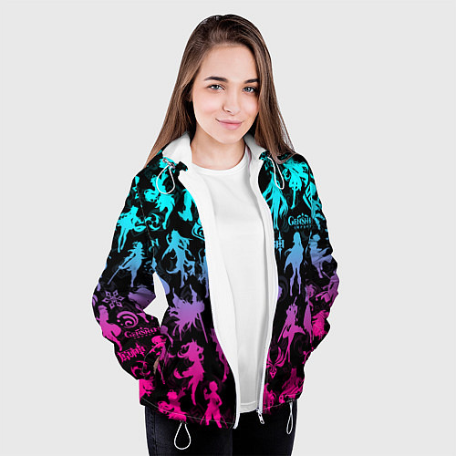 Женская куртка ГЕНШИН ИМПАКТ НЕОН ПЕРСОНАЖИ ИГРЫ GENSHIN IM ACT L / 3D-Белый – фото 3