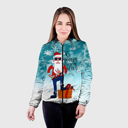 Куртка с капюшоном женская Hipster Santa 2022, цвет: 3D-черный — фото 2