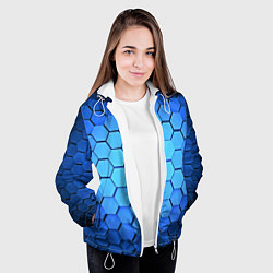 Куртка с капюшоном женская Неоновые 3D ПЛИТЫ, цвет: 3D-белый — фото 2