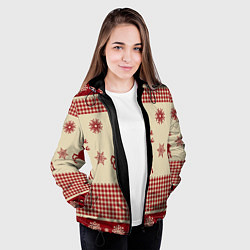 Куртка с капюшоном женская Семейный Новый Год, цвет: 3D-черный — фото 2