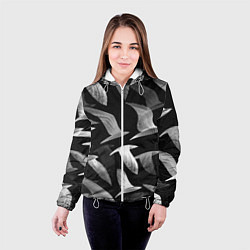 Куртка с капюшоном женская Стая птиц 01, цвет: 3D-белый — фото 2