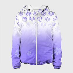 Куртка с капюшоном женская GENSHIN IMPACT SYMBOL PATTERN SAKURA САКУРА, цвет: 3D-белый